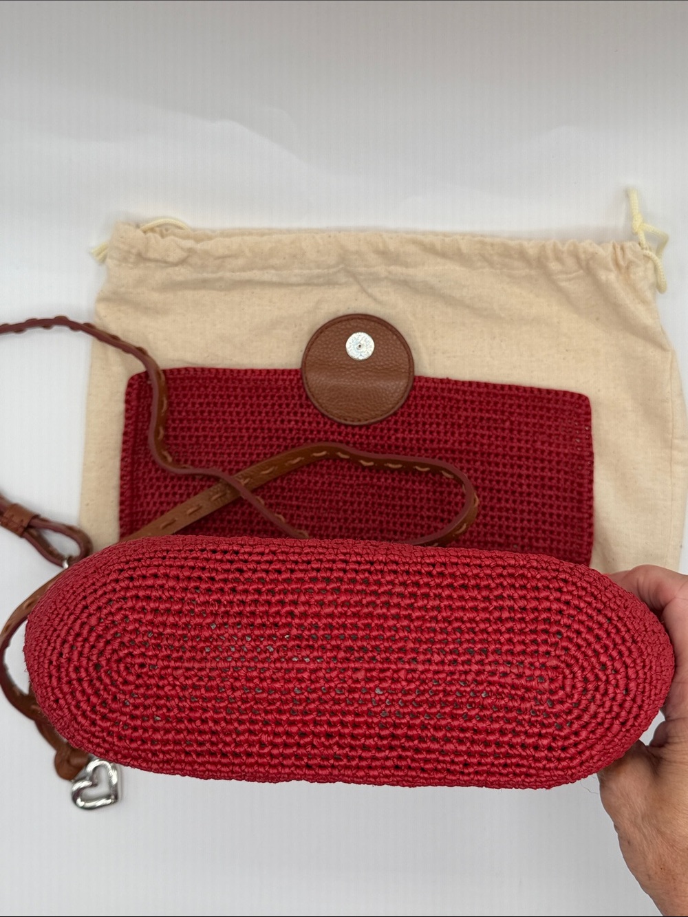 Retired Brighton Madra Raffia Flap Handbag - Picture 6 of 10